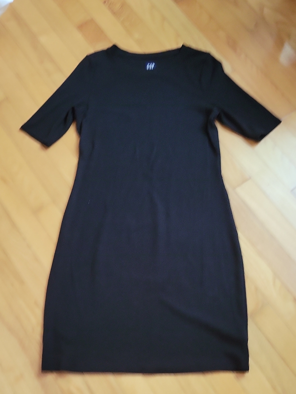 GAP Black Short-Sleeve Modern Mini Dress